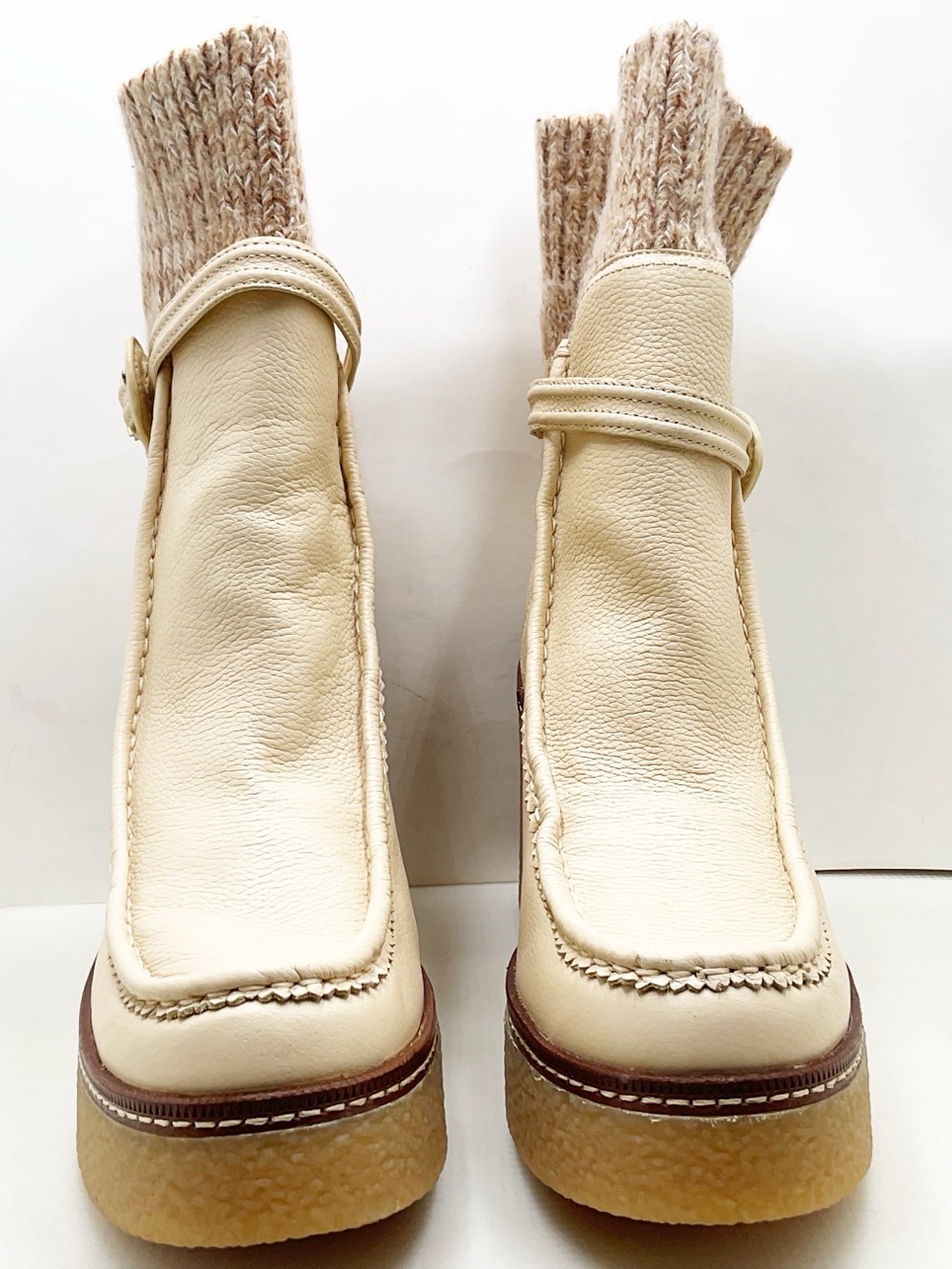 {Sam Edelman} SIDNEY Platform Ribbed Knit Cuff Booties - Picture 13 of 16